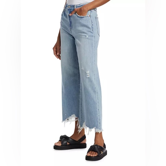 Pistola Loretta Jeans raw hem wide leg crop 27 - Picture 1 of 9